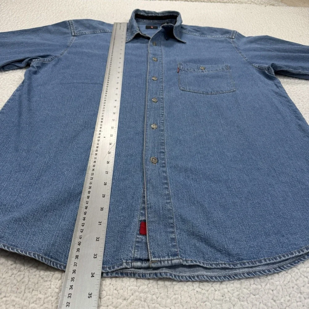 VTG Y2K Levi's Red Tab Denim Button Down Shirt Men's M Western Grunge Casual